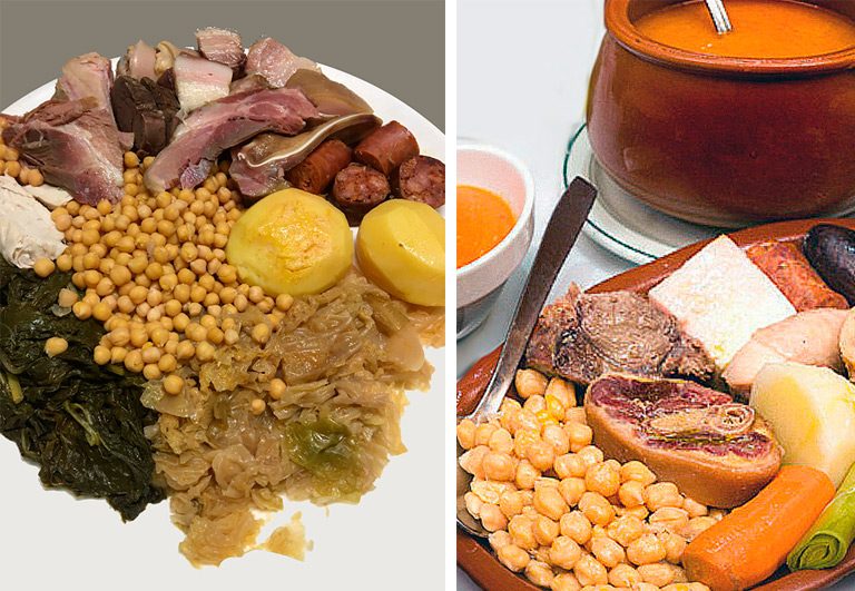 cocido madrileño o cocido gallego en restaurante Sal Negra