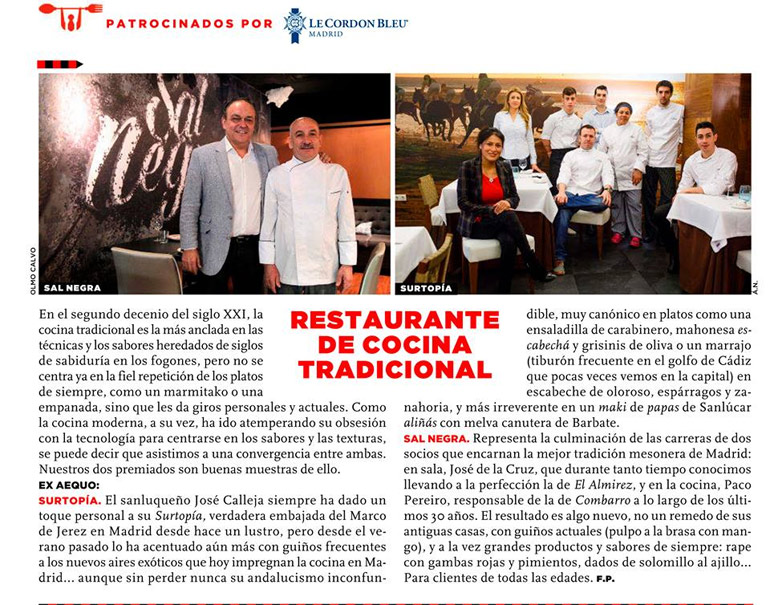 Premio Metrópoli al mejor restaurante